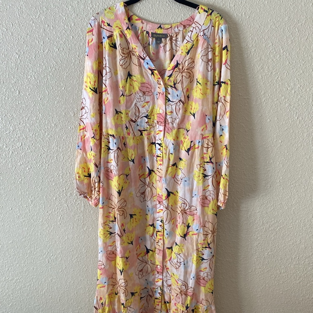 NWT Style & Co Floral Button-Down Dress Size 1X - Picture 3 of 14